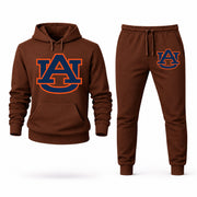 Men's Auburn Hoodie Joggers Set - Brown digital placement mockup
