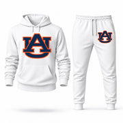 Men's Auburn Hoodie Joggers Set - White digital placement mockup