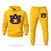 Men's Auburn Hoodie Joggers Set - Yellow digital placement mockup