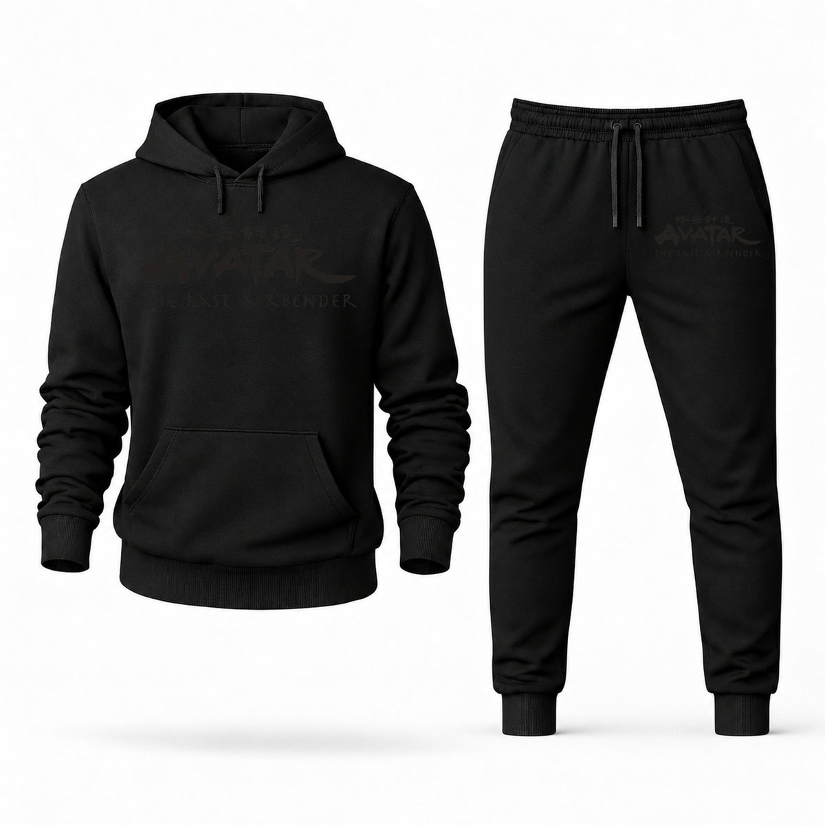 Men's Avatar The Last Airbender Hoodie Joggers Set - Black digital placement mockup