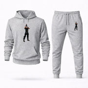 Men's Bane Hoodie Joggers Set in Grey; digital artwork placement mockup