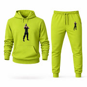 Men's Bane Hoodie Joggers Set in Lime Green; digital artwork placement mockup