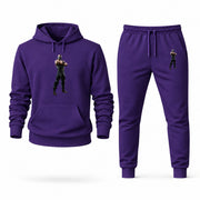 Men's Bane Hoodie Joggers Set in Purple; digital artwork placement mockup