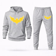 Men's Batgirl Hoodie Joggers Set in Grey; digital artwork placement mockup