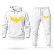Men's Batgirl Hoodie Joggers Set in White; digital artwork placement mockup