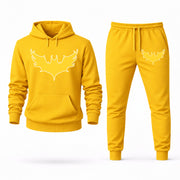 Men's Batgirl Hoodie Joggers Set in Yellow; digital artwork placement mockup