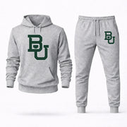 Men's Baylor Hoodie Joggers Set in Grey; digital artwork placement mockup