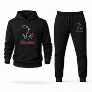Men's Beauty and the Beast Hoodie Joggers Set - Black digital placement mockup