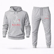 Men's Beauty and the Beast Hoodie Joggers Set - Grey digital placement mockup