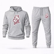 Men's Bellarmine Hoodie Joggers Set - Grey digital placement mockup