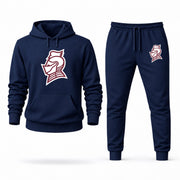 Men's Bellarmine Hoodie Joggers Set - Navy digital placement mockup