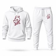 Men's Bellarmine Hoodie Joggers Set - White digital placement mockup
