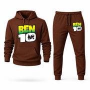Men's Ben 10 Hoodie Joggers Set - Brown digital placement mockup