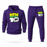 Men's Ben 10 Hoodie Joggers Set - Purple digital placement mockup
