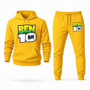 Men's Ben 10 Hoodie Joggers Set - Yellow digital placement mockup