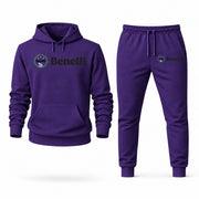Men's Benelli Hoodie Joggers Set - Purple digital placement mockup