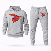 Men's Big Hero 6 Hoodie Joggers Set in Grey; digital artwork placement mockup