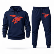 Men's Big Hero 6 Hoodie Joggers Set in Navy; digital artwork placement mockup