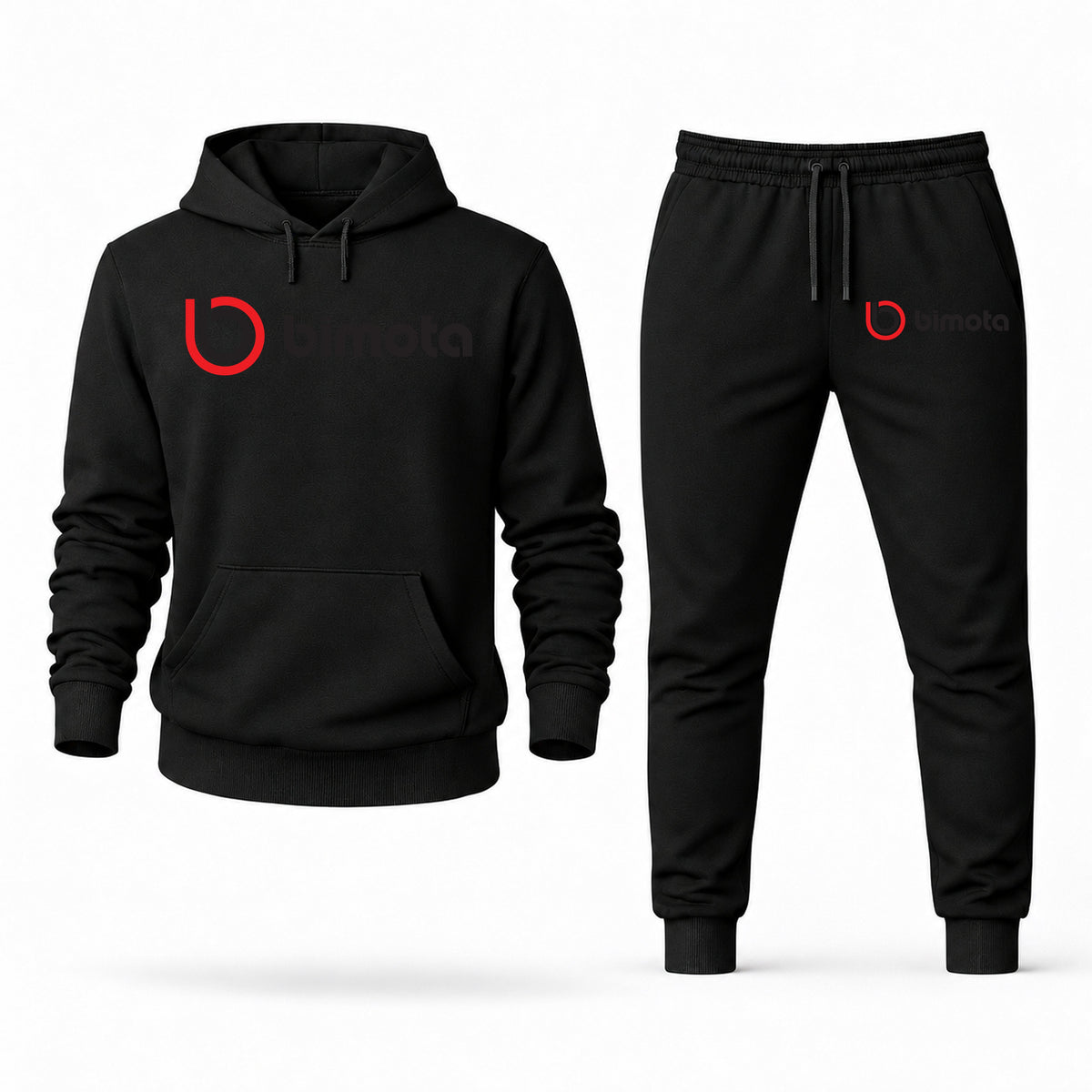 Men's Bimota Hoodie Joggers Set - Black digital placement mockup