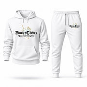Men's Black Clover Hoodie Joggers Set - White digital placement mockup