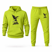 Men's Black Sabbath Hoodie Joggers Set - Lime Green digital placement mockup
