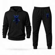 Men's Blue Beetle Hoodie Joggers Set - Black digital placement mockup