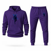 Men's Blue Beetle Hoodie Joggers Set - Purple digital placement mockup
