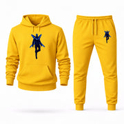 Men's Blue Beetle Hoodie Joggers Set - Yellow digital placement mockup
