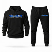 Men's Blue Lock Hoodie Joggers Set - Black digital placement mockup