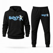 Men's Bluey Hoodie Joggers Set - Black digital placement mockup