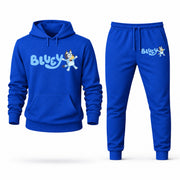 Men's Bluey Hoodie Joggers Set - Blue digital placement mockup