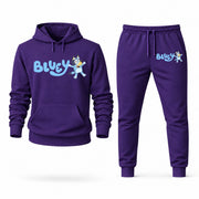 Men's Bluey Hoodie Joggers Set - Purple digital placement mockup