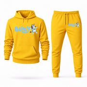 Men's Bluey Hoodie Joggers Set - Yellow digital placement mockup