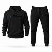 Men's BMW Motorrad Hoodie Joggers Set - Black digital placement mockup