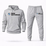 Men's BMW Motorrad Hoodie Joggers Set - Grey digital placement mockup
