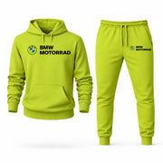 Men's BMW Motorrad Hoodie Joggers Set - Lime Green digital placement mockup