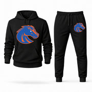 Men's Boise State Hoodie Joggers Set - Black digital placement mockup
