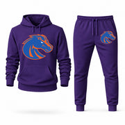 Men's Boise State Hoodie Joggers Set - Purple digital placement mockup