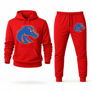 Men's Boise State Hoodie Joggers Set - Red digital placement mockup