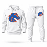 Men's Boise State Hoodie Joggers Set - White digital placement mockup