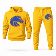 Men's Boise State Hoodie Joggers Set - Yellow digital placement mockup