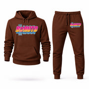 Men's Boruto Hoodie Joggers Set - Brown digital placement mockup