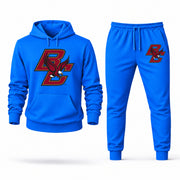 Men's Boston College Hoodie Joggers Set - Azure digital placement mockup
