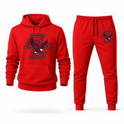 Men's Boston College Hoodie Joggers Set - Red digital placement mockup