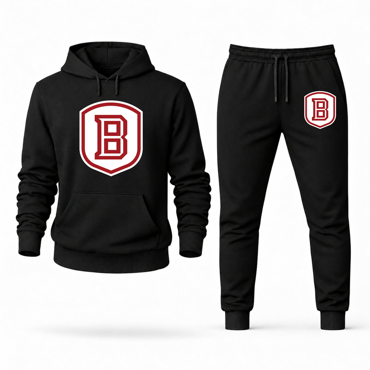 Men's Bradley Hoodie Joggers Set - Black digital placement mockup
