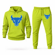 Men's Buffalo Hoodie Joggers Set - Lime Green digital placement mockup