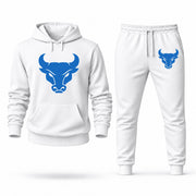 Men's Buffalo Hoodie Joggers Set - White digital placement mockup