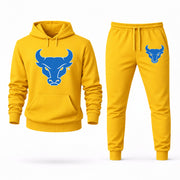 Men's Buffalo Hoodie Joggers Set - Yellow digital placement mockup
