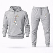 Men's Bugs Bunny Hoodie Joggers Set - Grey digital placement mockup