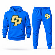 Men's Cal Poly Hoodie Joggers Set - Azure digital placement mockup